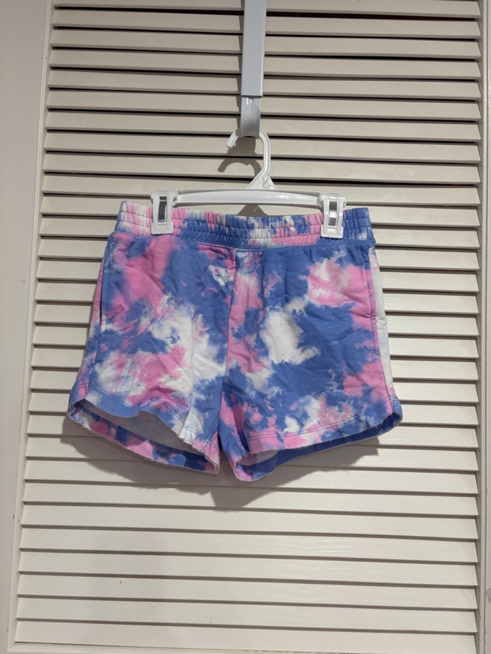 Kids Tie-Dye Lounge Shorts - Pink, Blue & White